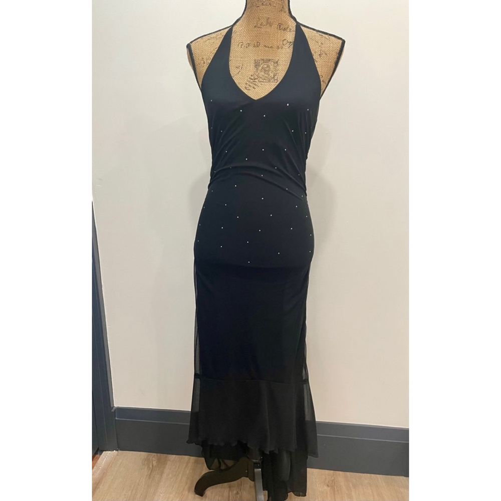 Vintage Y2K Eclipse Glitter Asymmetrical Dress L Fairy Whimsigoth Prom Formal